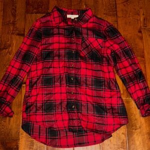 Plaid Red and Black Shirt